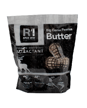 Big Game Peanut Butter premium whitetail attractant. Peanut Flavored.